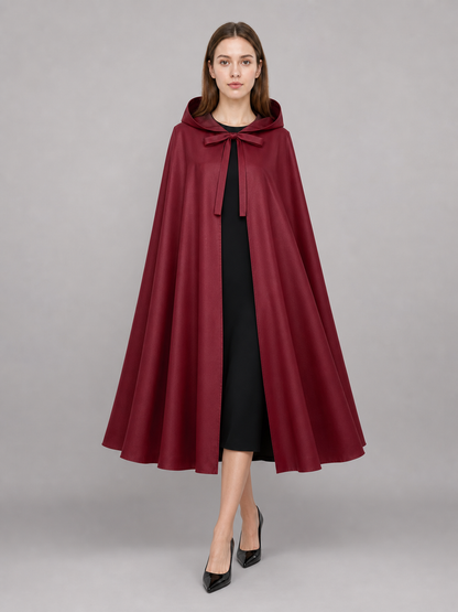 Burgundy Medieval Hooded Carnival Cloak