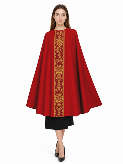 Red Carnival Cloak with Hood, Long