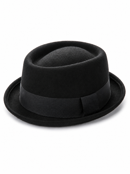 Black Carnival Fedora Hat with Ribbon
