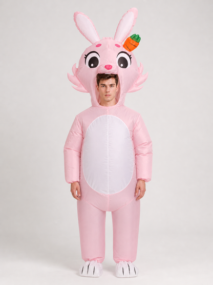 Inflatable Bunny Costume with Ears and a Carrot