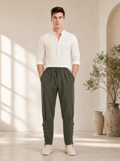 Men's Loose-Fit Pants with Drawstrings