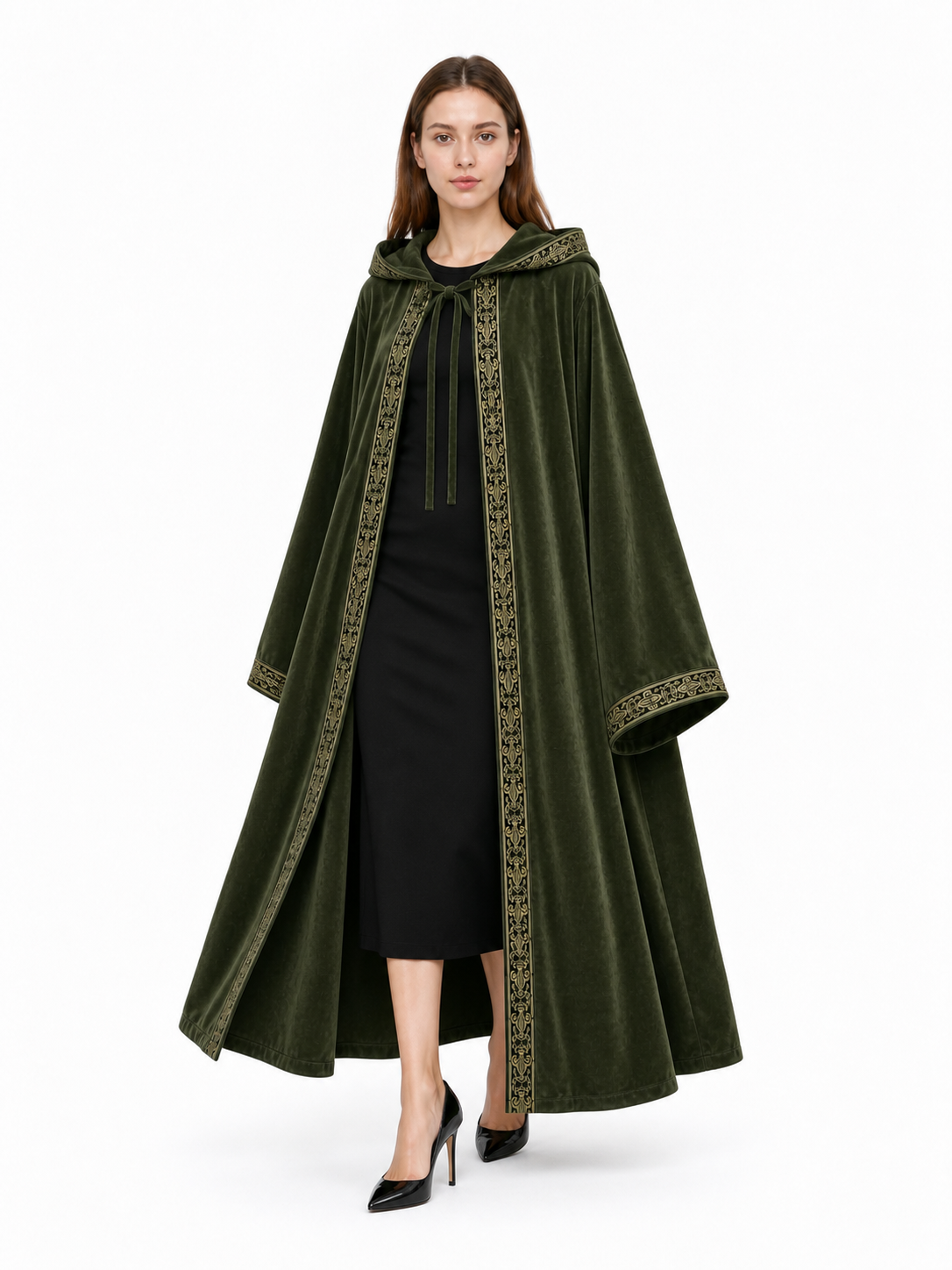 Green Hooded Costume Cloak for Cosplay