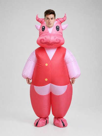 Inflatable Bull Costume with Horns for Parties