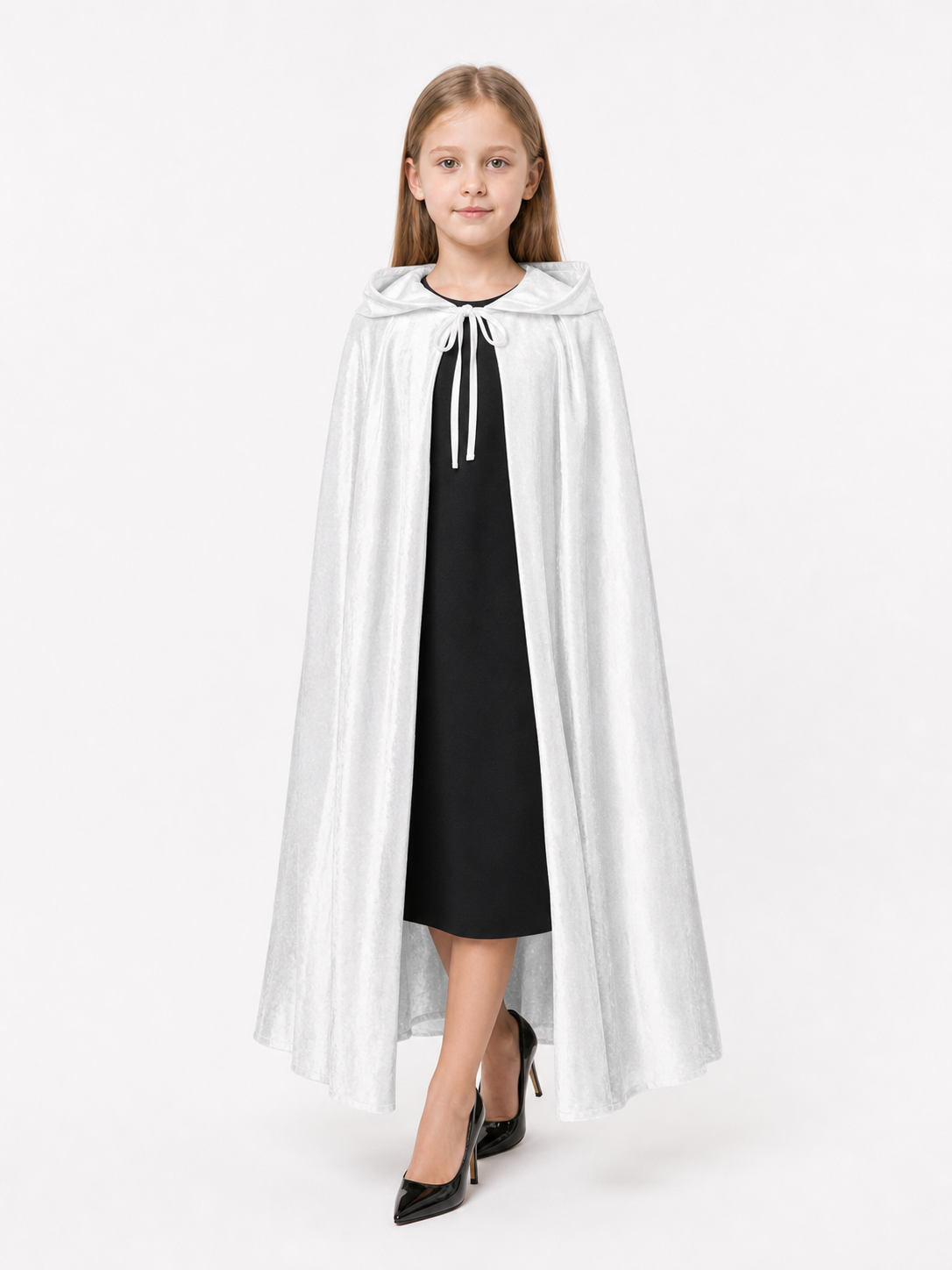 White Hooded Costume Cloak