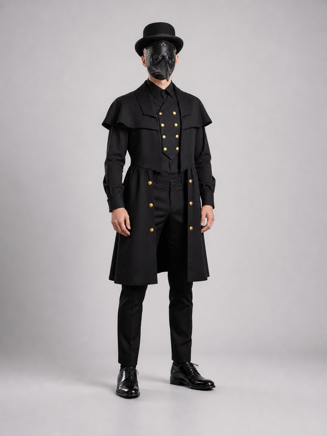 Black Plague Doctor Costume for Cosplay