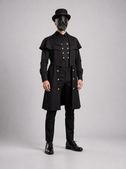 Black Plague Doctor Costume for Cosplay