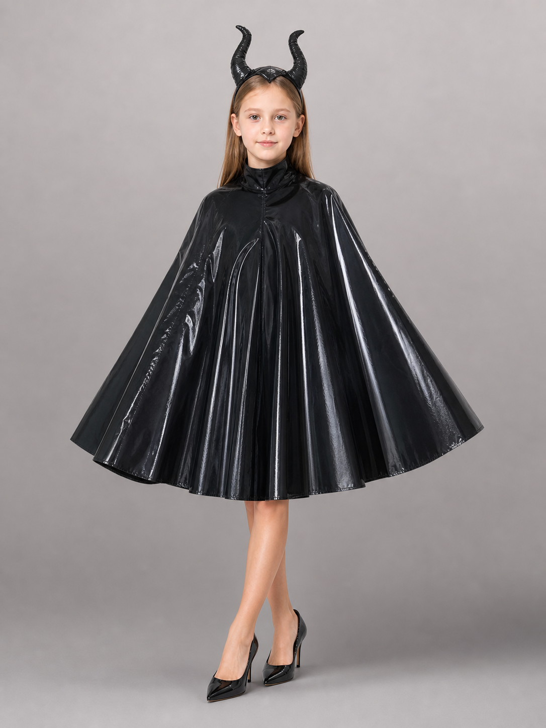 Black Carnival Cape with Horn Headband
