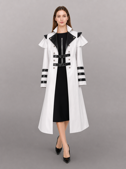 White costume cloak with black details