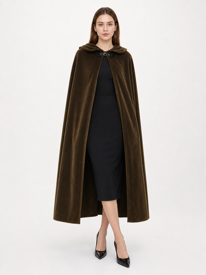 Brown Hooded Costume Cape
