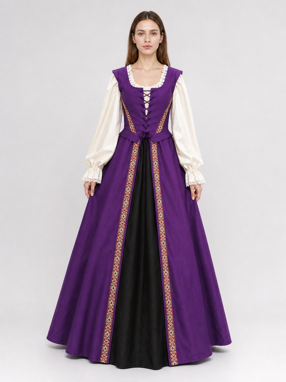 Medieval Renaissance-style Dress with Lacing