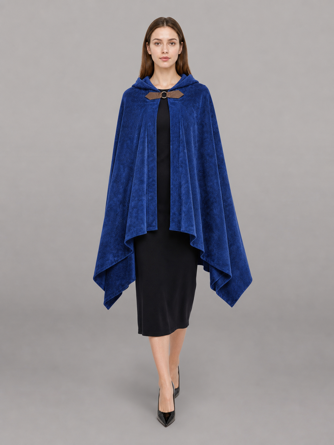Blue Hooded Carnival Cloak for Cosplay