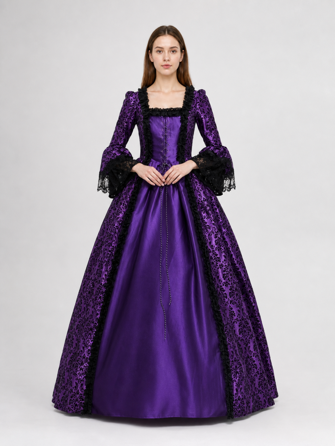 Gothic Historical Dress with Wide Sleeves