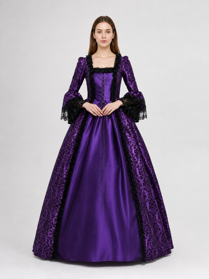 Gothic Historical Dress with Wide Sleeves