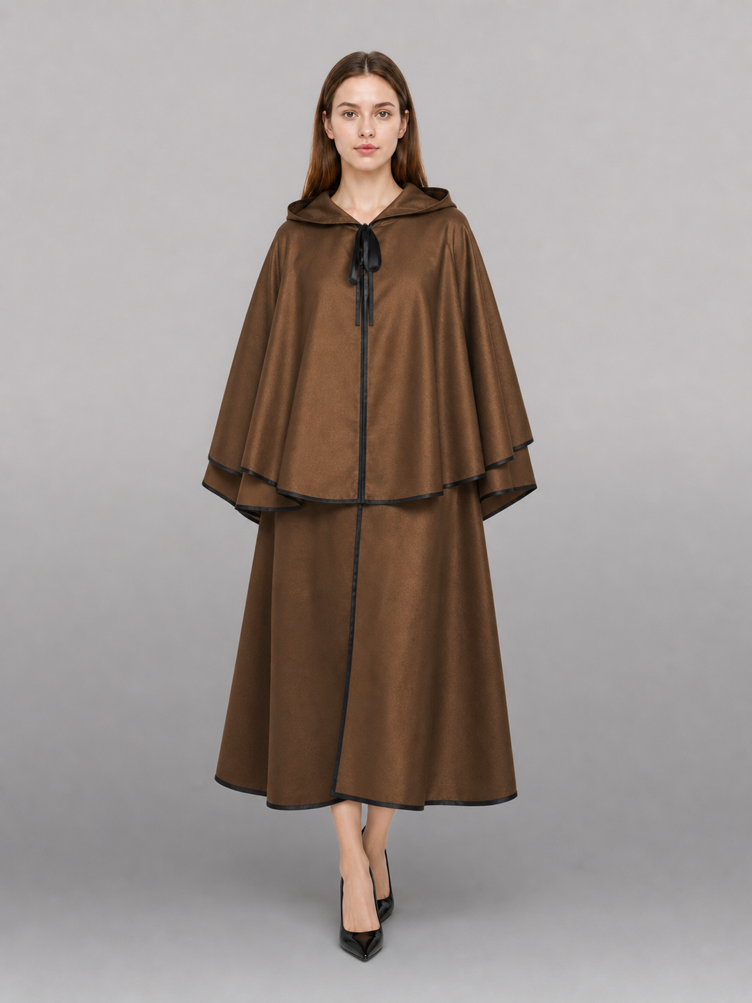 Brown Hooded Costume Cloak