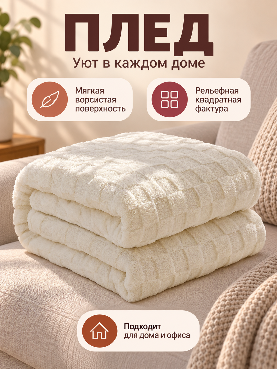 Milky soft double-sided plaid polyester blanket