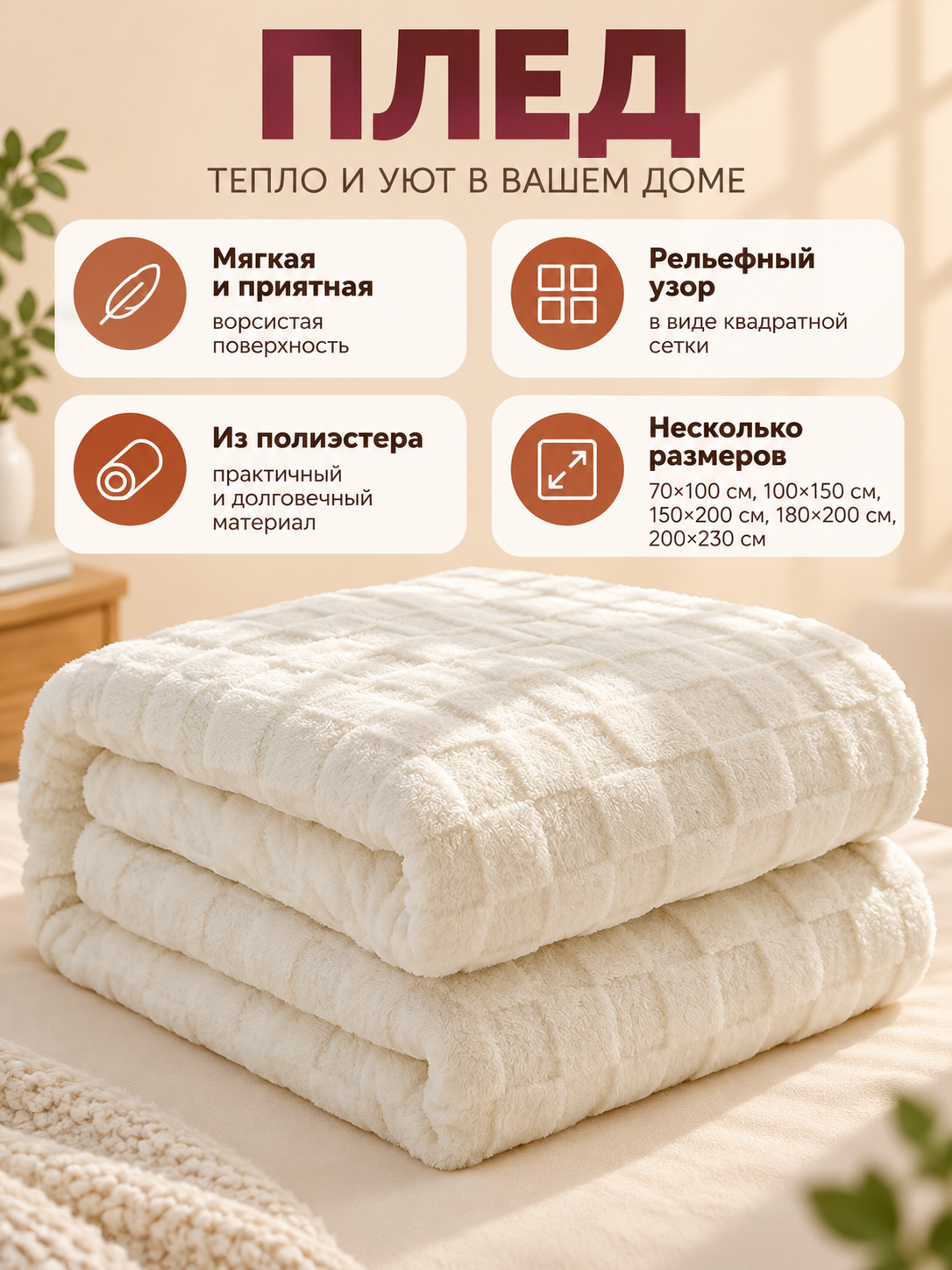 Milky soft double-sided plaid polyester blanket