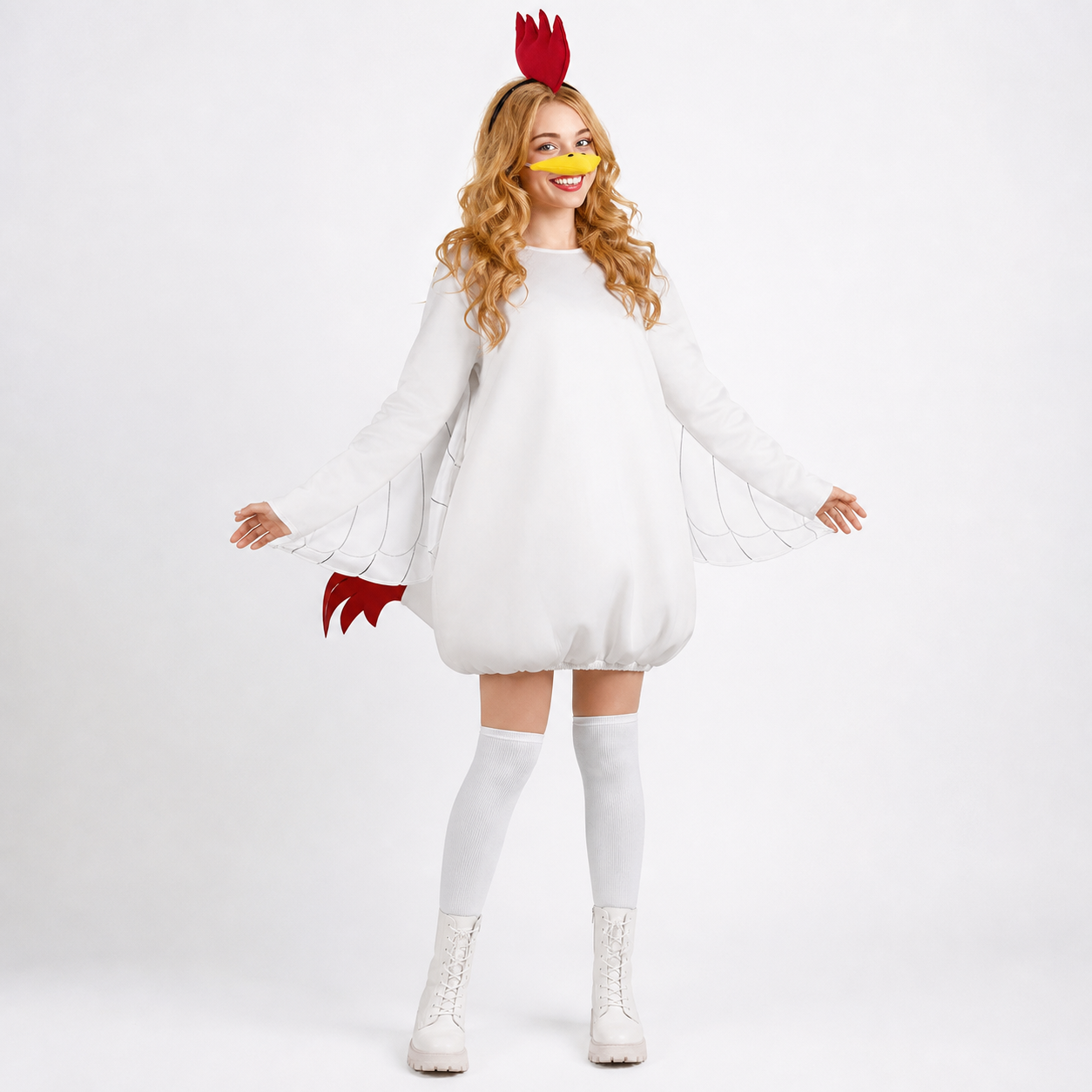 Adult Chicken Costume with Wings and Accessories