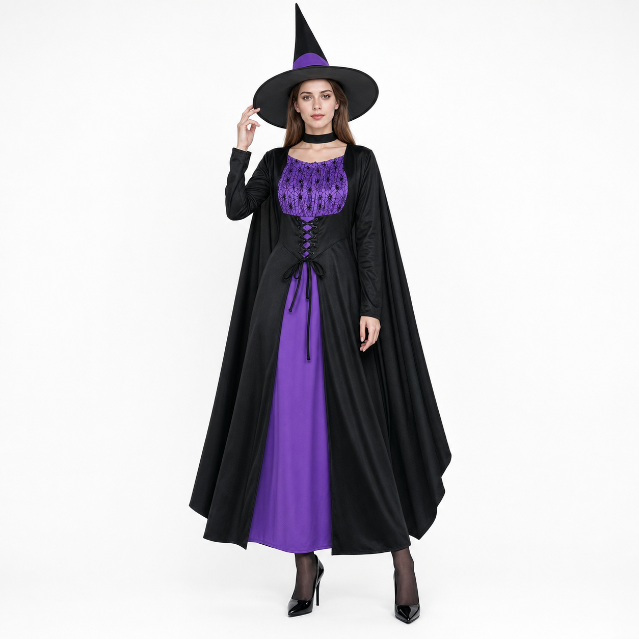 Black Costume Cape with Dress and Hat