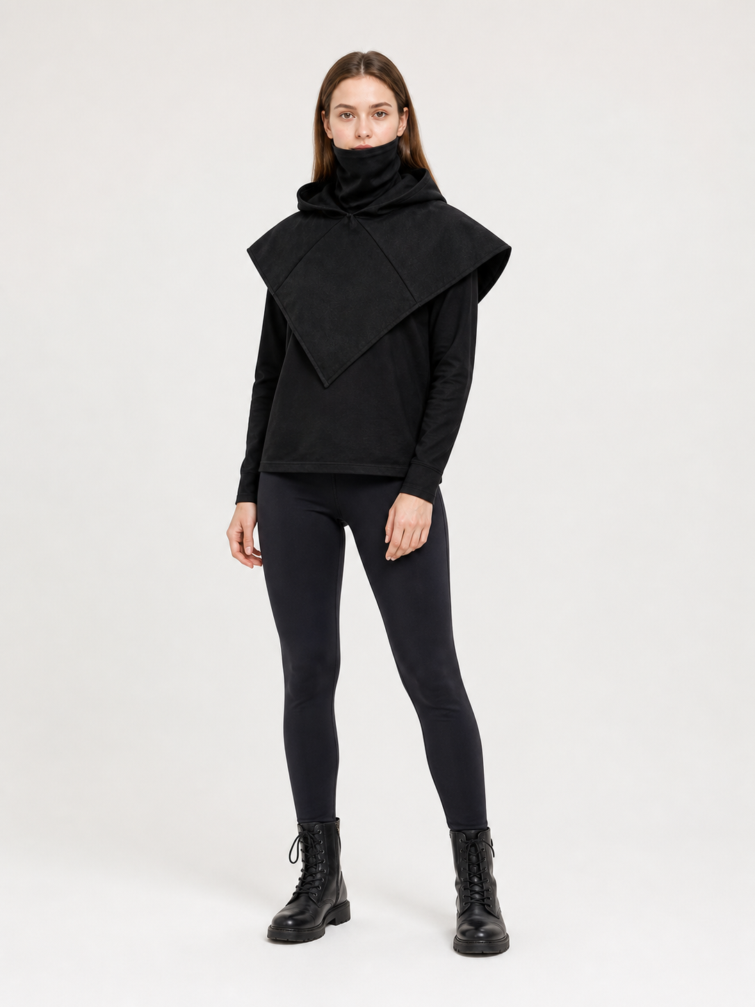 Black Carnival Cloak with Hood and Mask main product view 5