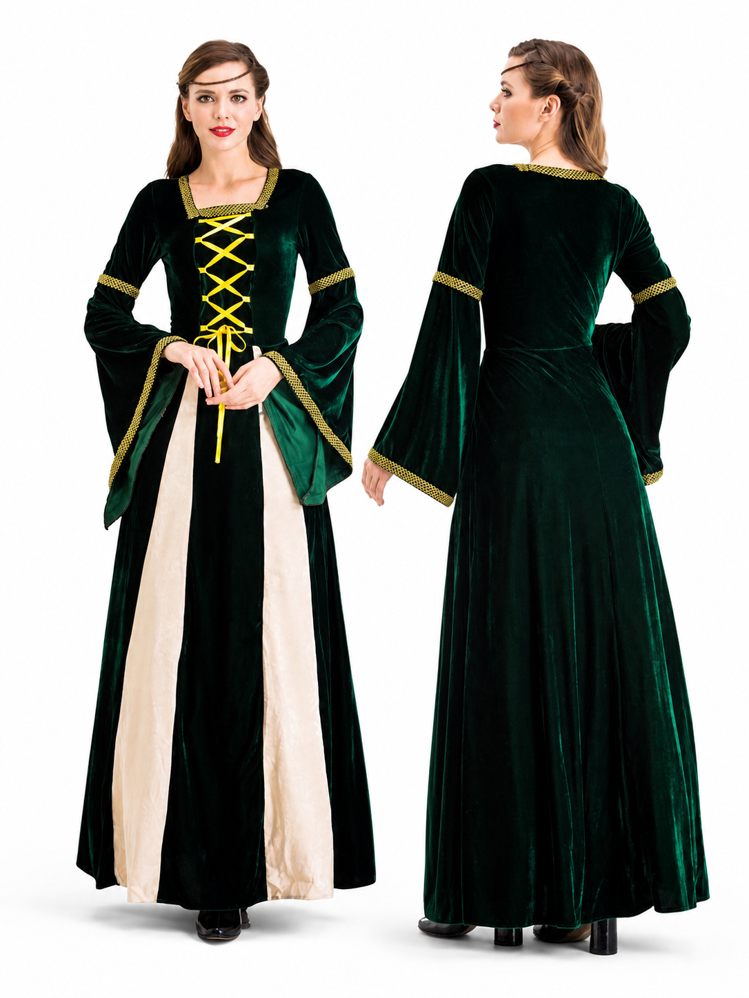 Medieval-Style Carnival Dress with Lacing
