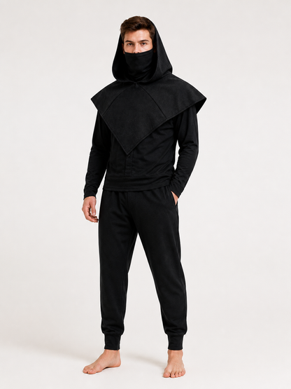 Black Carnival Cloak with Hood and Mask main product view 6