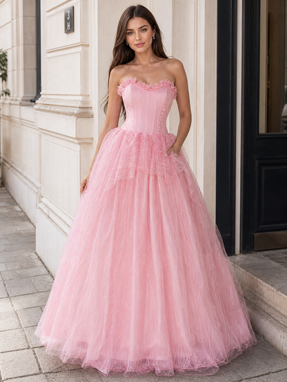 Pink cosplay dress with belt and white vest