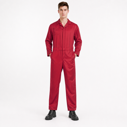 Red Miles Long-Sleeve Jumpsuit