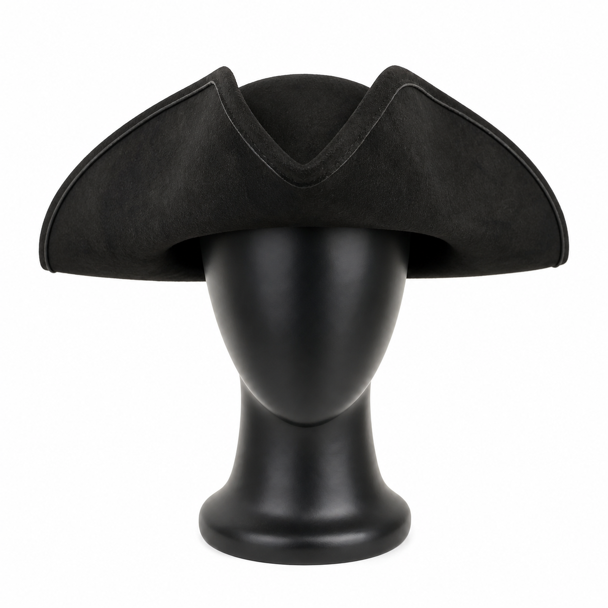 1pc Black Pirate Hat, Classic Three-Cornered Tricorne Hat with Wide Curved Brim and Structured Crown for Cosplay, Costume Parties and Themed Events