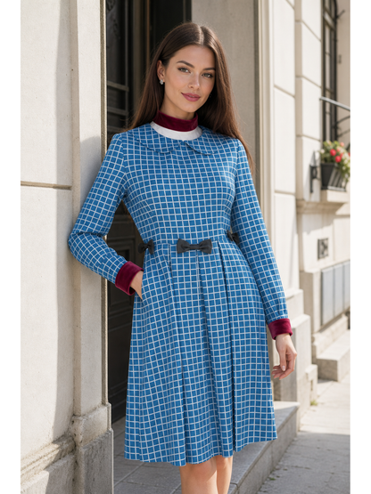Esther from Orphan cosplay dress in blue plaid