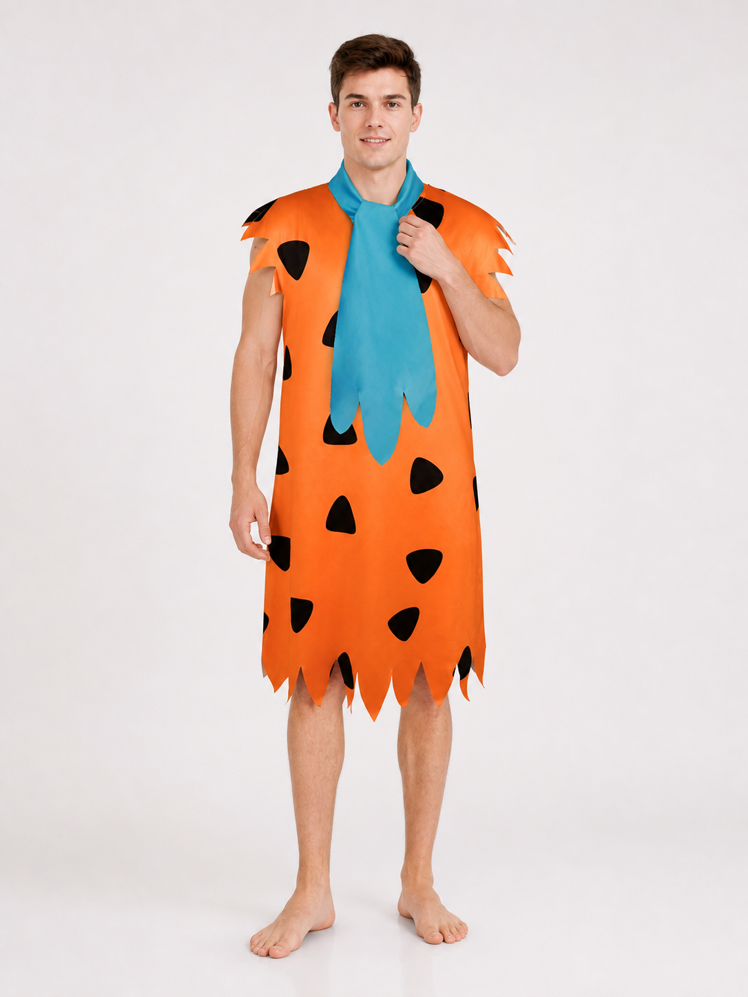 Orange Dress with Black Spots and Blue Accessory main product view 9