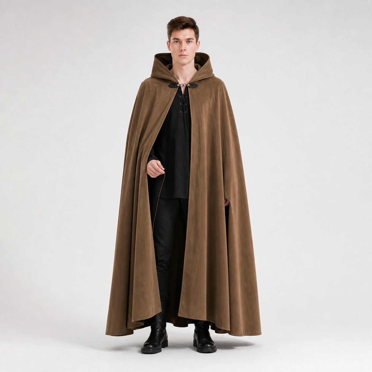 Brown Hooded Costume Cloak
