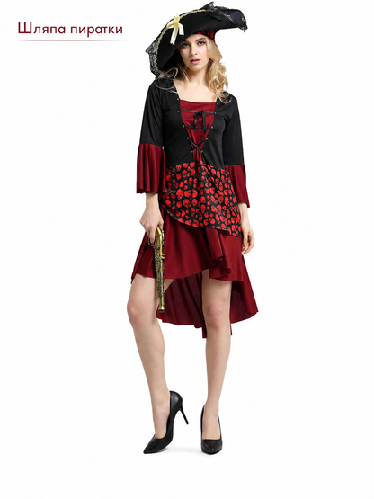 Halloween Pirate Costume with Hat and Dress