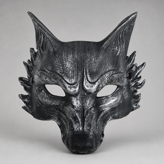 1pc Halloween Wolf Mask, Full Face Werewolf Style with Pointed Ears, Cosplay Party