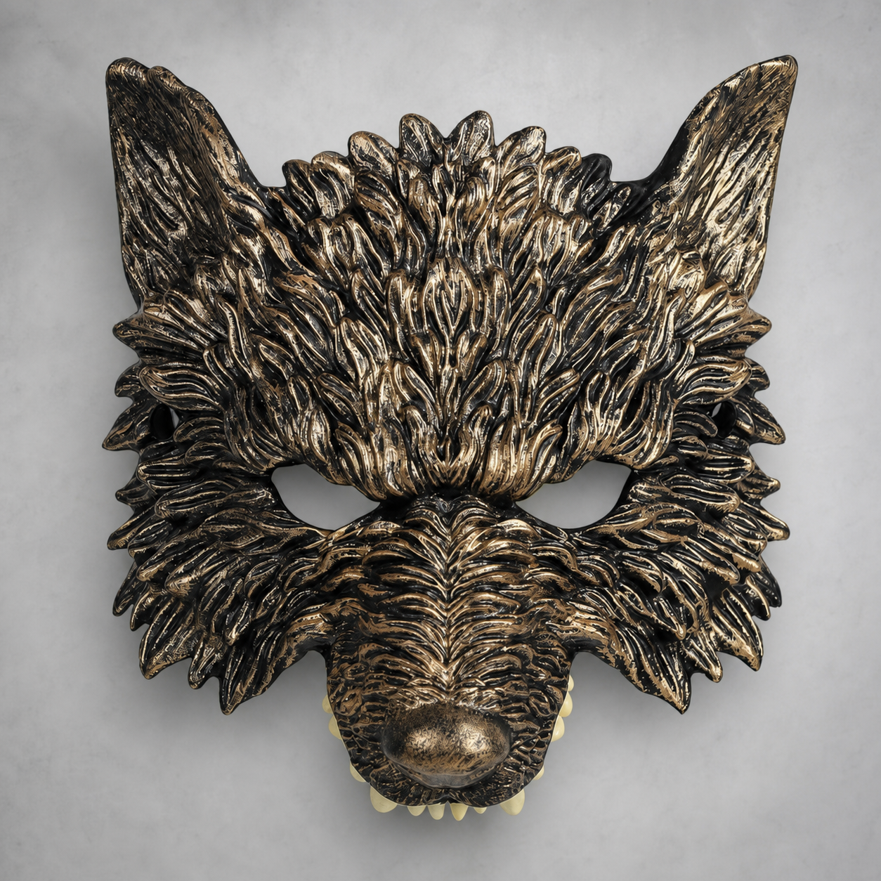 1pc Halloween Wolf Face Mask, Sculpted Fur Texture, Open Eyes, Cosplay Party