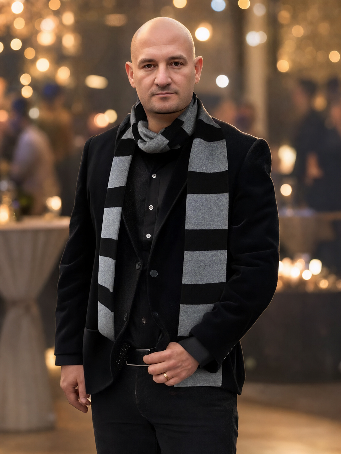Despicable Me Long Black-and-Gray Striped Scarf
