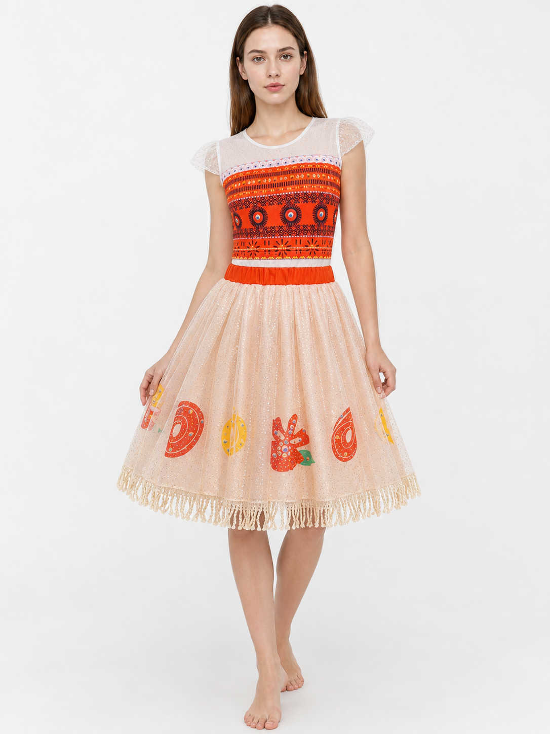 Moana 2 Character Costume Dress with Pattern