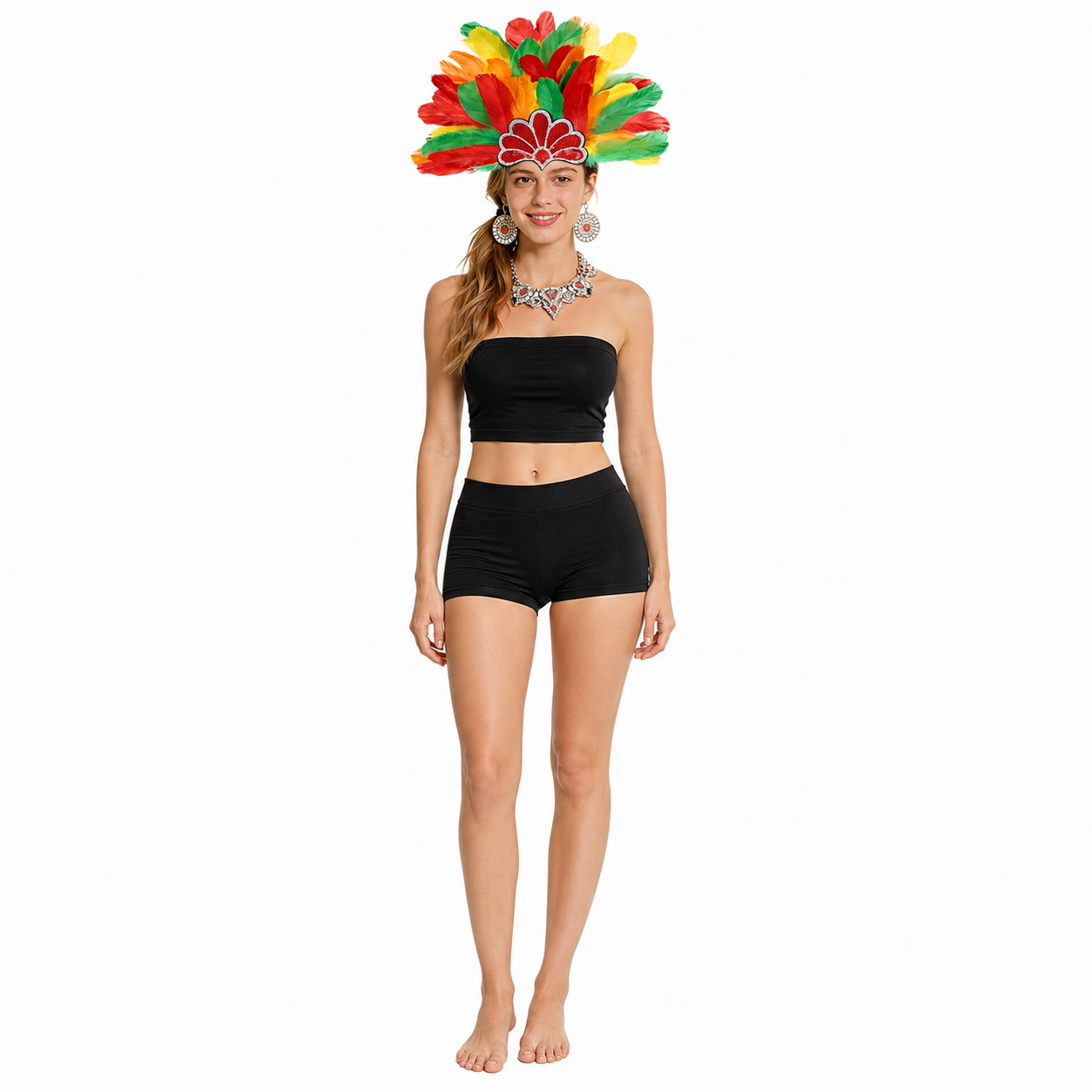 Carnival Headpiece with Multicolored Feathers main product view 2
