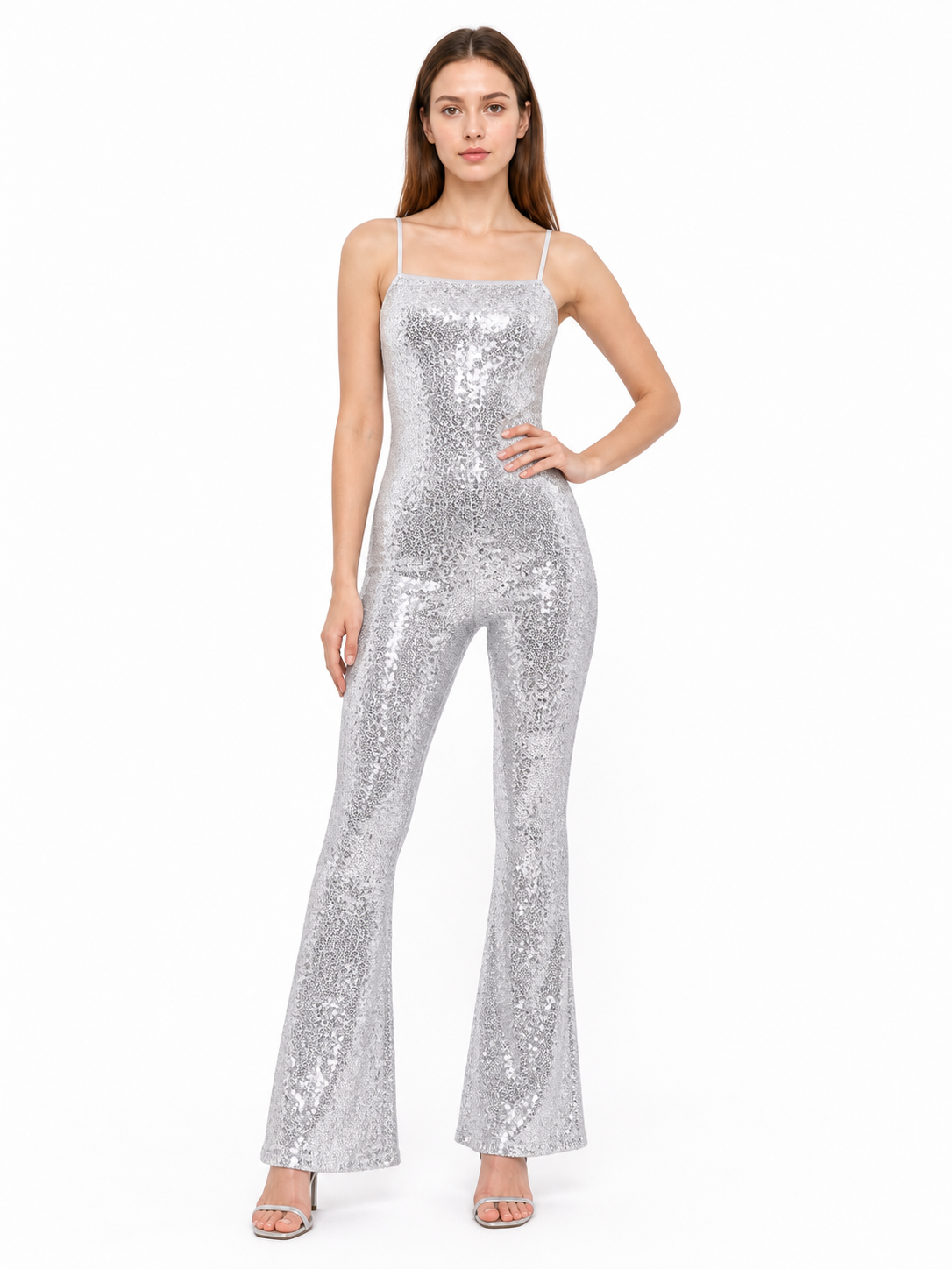 Silver Barbie Sequin Stage Jumpsuit