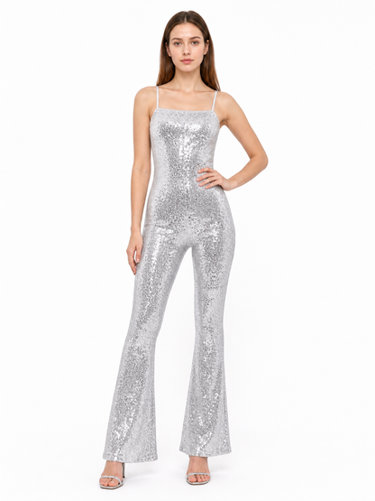 Silver Barbie Sequin Stage Jumpsuit