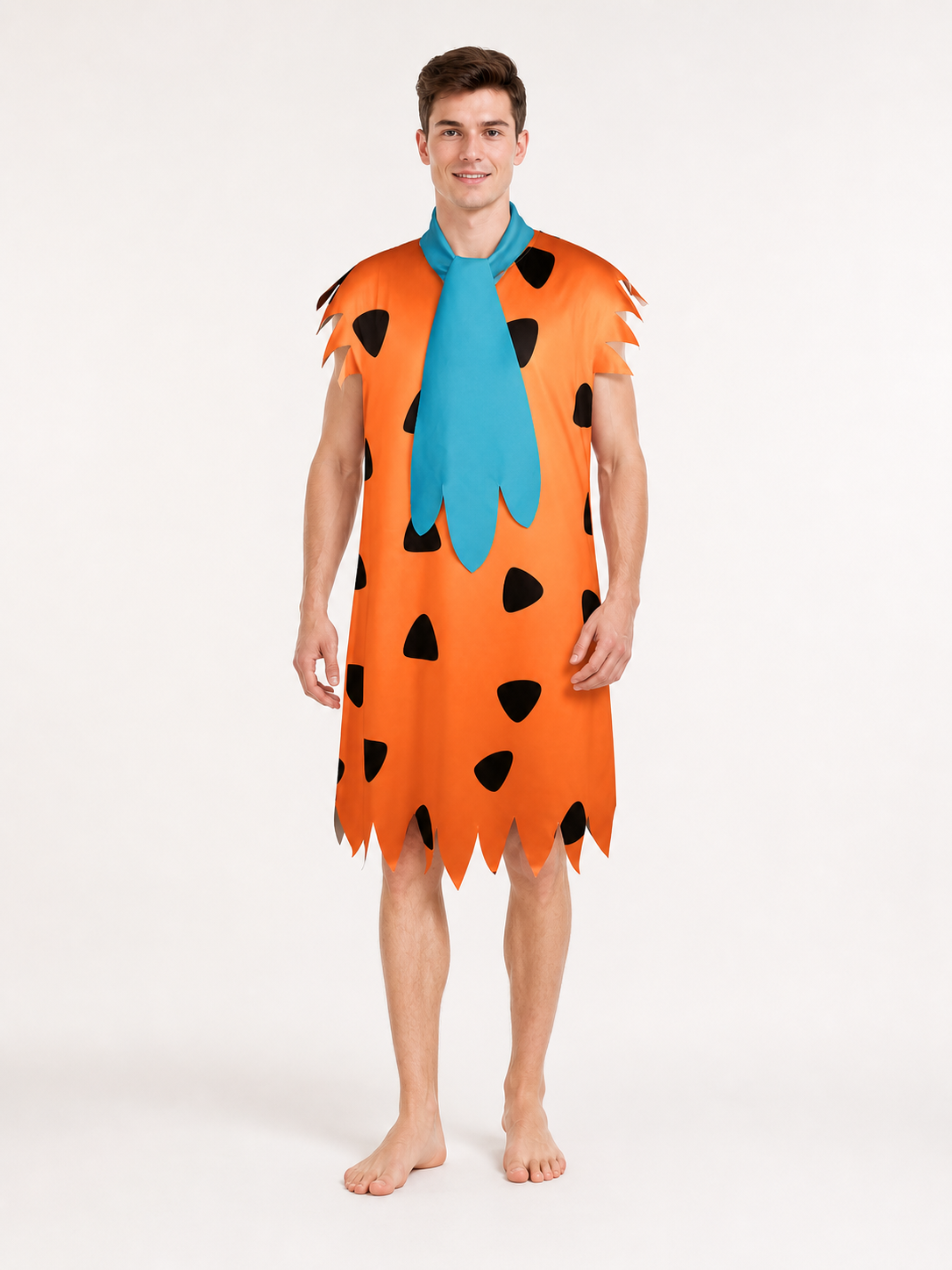 Orange Dress with Black Spots and Blue Accessory main product view 11