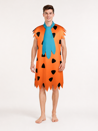 Orange Dress with Black Spots and Blue Accessory main product view 11