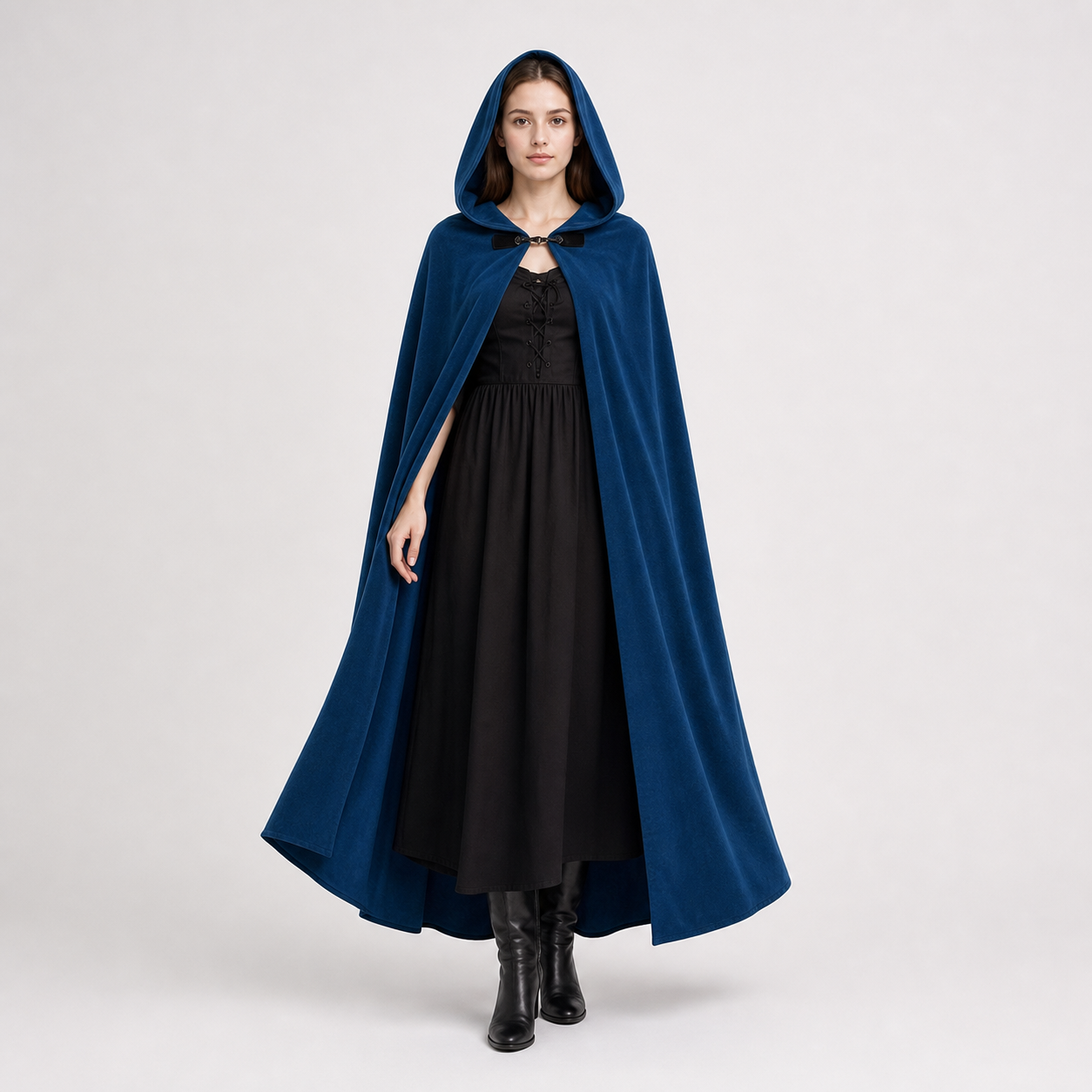 Hooded Fantasy Archer Cloak with Pointed Hood, Medieval Costume for Cosplay, Fantasy Events and Stage Performances