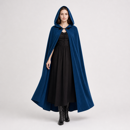 Hooded Fantasy Archer Cloak with Pointed Hood, Medieval Costume for Cosplay, Fantasy Events and Stage Performances