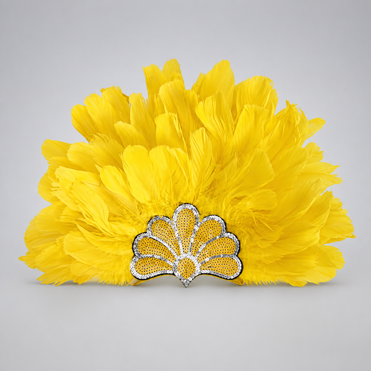 Yellow Carnival Headpiece with Gold Fan main product view