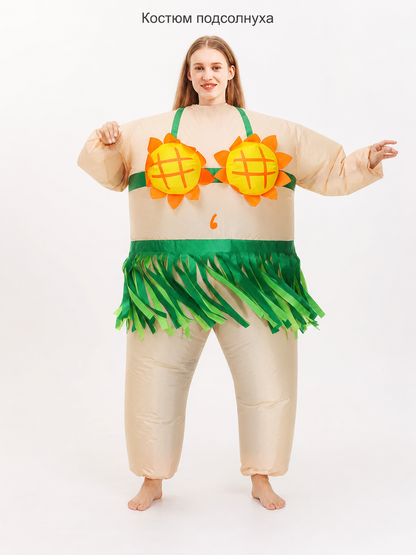 Inflatable Sunflower Costume with Fan