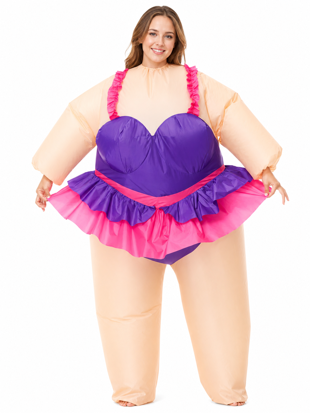 Inflatable clown costume in a ballet tutu style