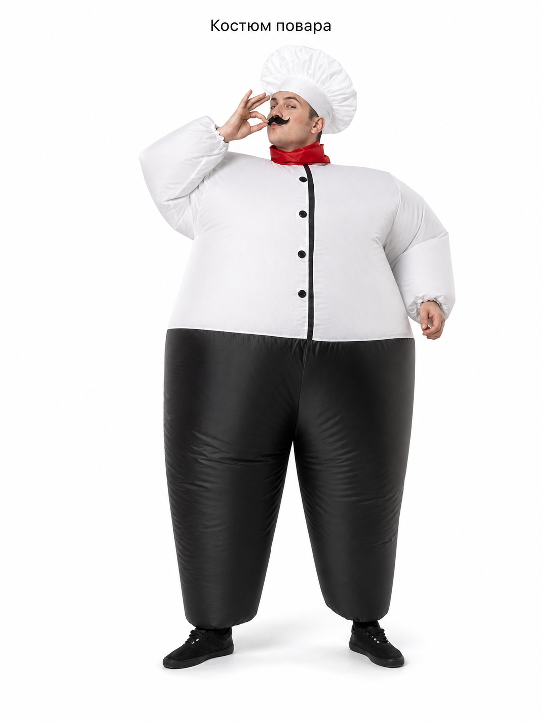 Inflatable Chef Costume with Hat and Mustache