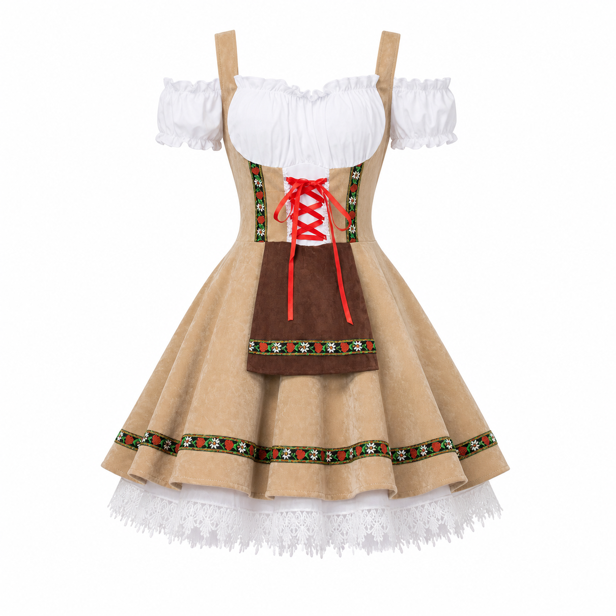 Bavarian Traditional Costume with Lace Trim