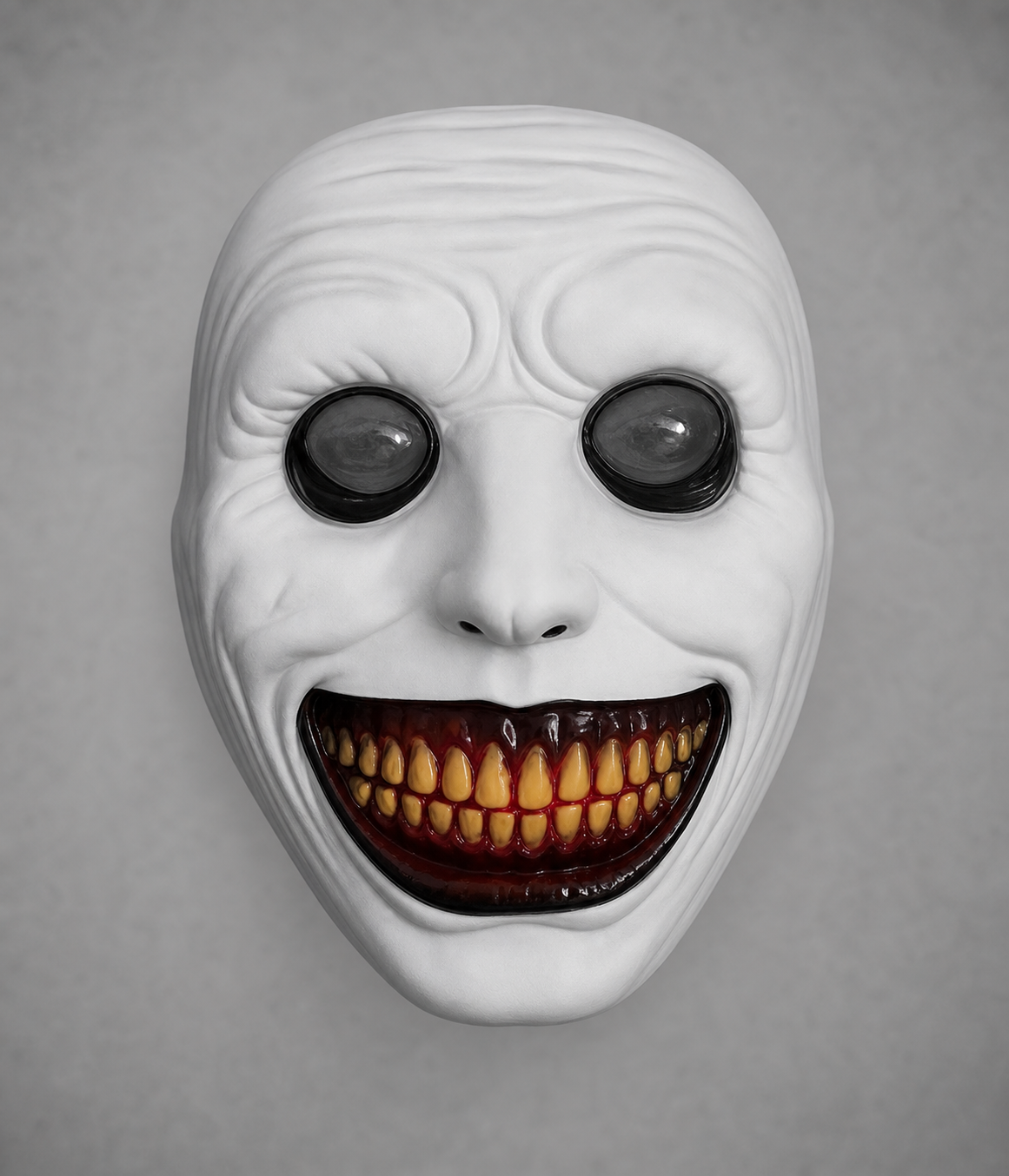 1pc Halloween Grinning Horror Face Mask, Full Face Creepy Costume Style