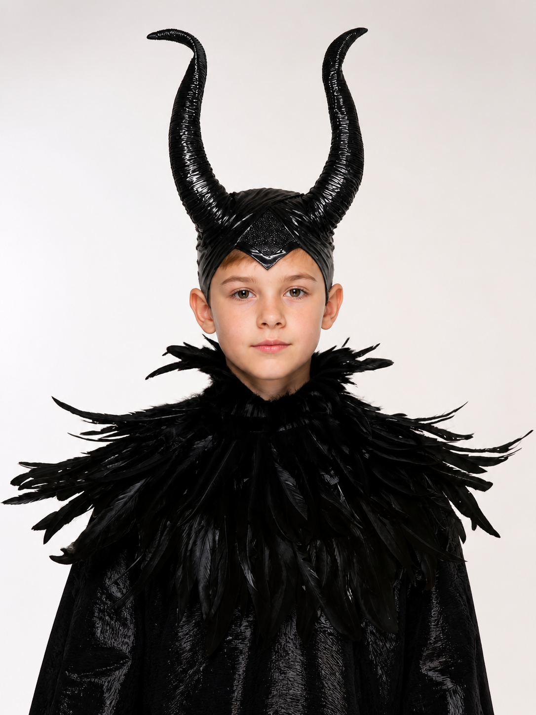 Halloween Carnival Headpiece with Horns and Feathers main product view